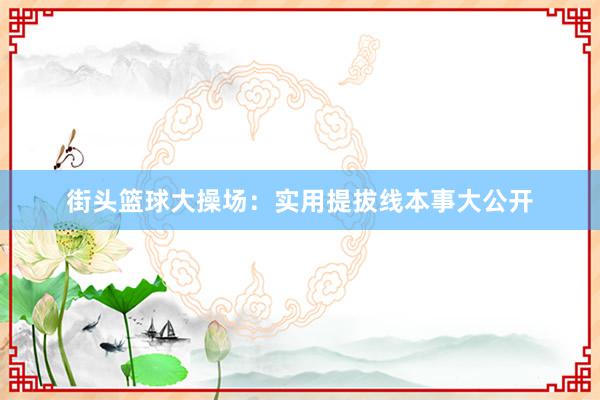 街头篮球大操场：实用提拔线本事大公开